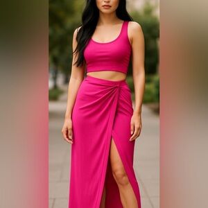 SHEIN Pink Women's Skirt Set